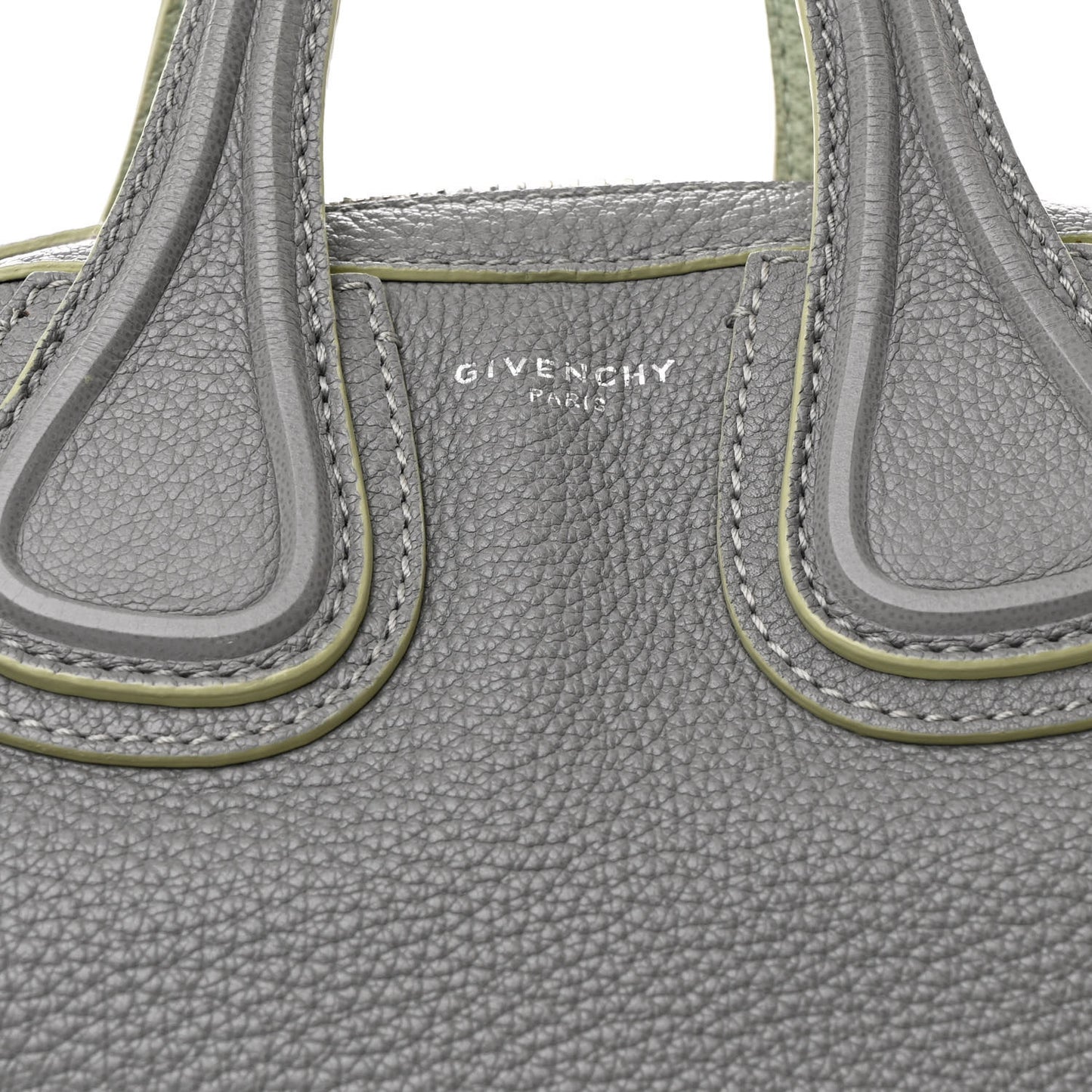 Pebbled Calfskin Small Nightingale Pearl Grey