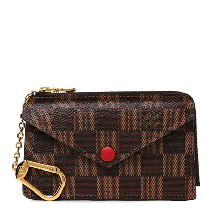 Louis Vuitton Damier Ebene Recto Verso Card Holder Red 1 of 9