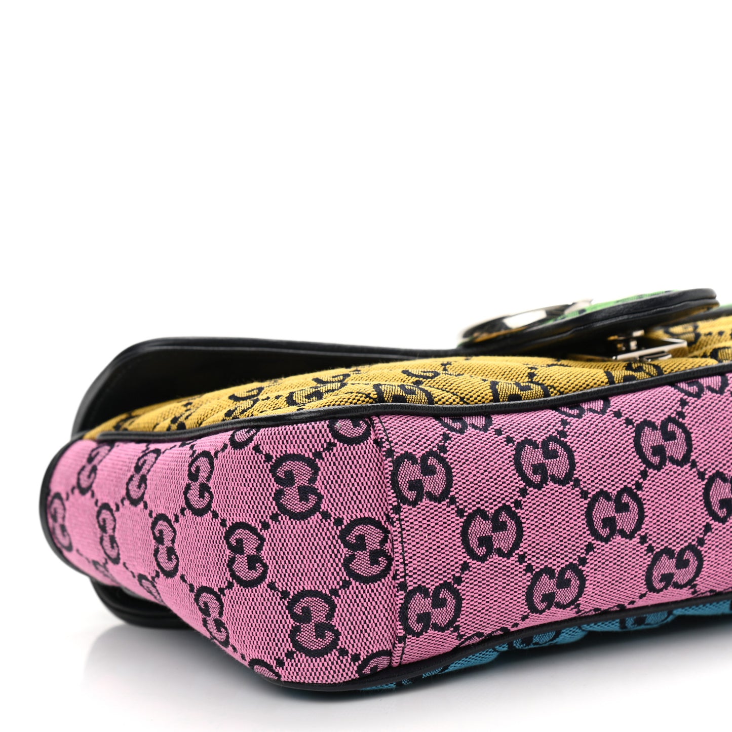 Monogram Multicolor Matelasse Diagonal Small GG Marmont Shoulder Bag Green Blue Yellow Light Blue Pink