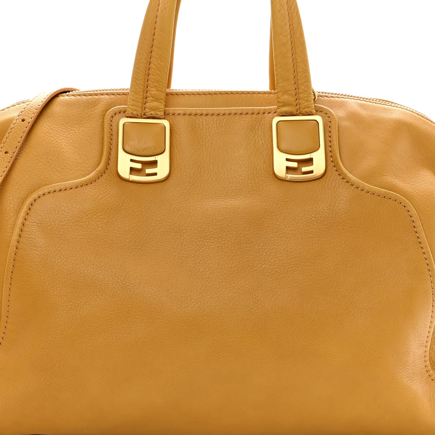 Fendi Vitello Dolce Marmol Large Chameleon Tote Yellow 7 of 11