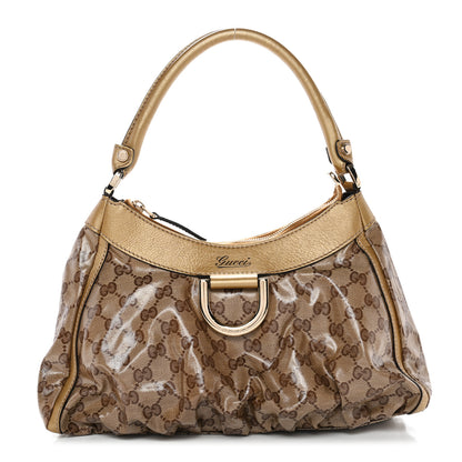 Gucci Crystal Monogram D Ring Gold Hobo Gold 1 of 11