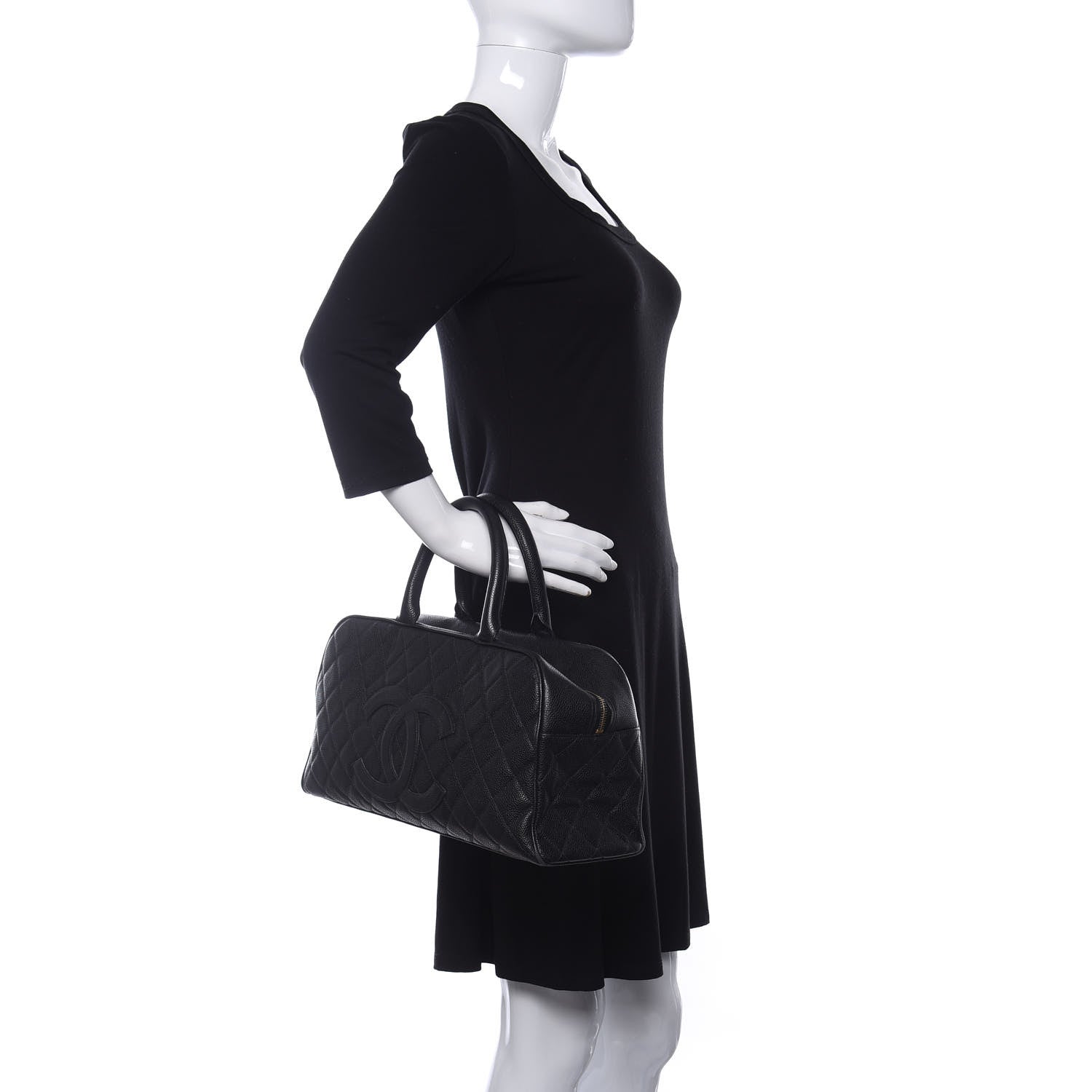 Chanel Caviar Quilted Large Bowler Black 2 of 10