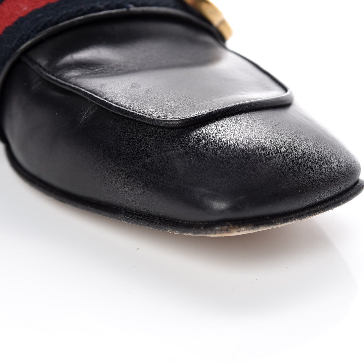Betis Glamour Calfskin Web Pearl Embellished Peyton 35mm Loafer Pumps 39 Black