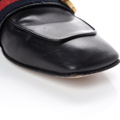 Gucci Betis Glamour Calfskin Web Pearl Embellished Peyton 35mm Loafer Pumps 39 Black 15 of 18
