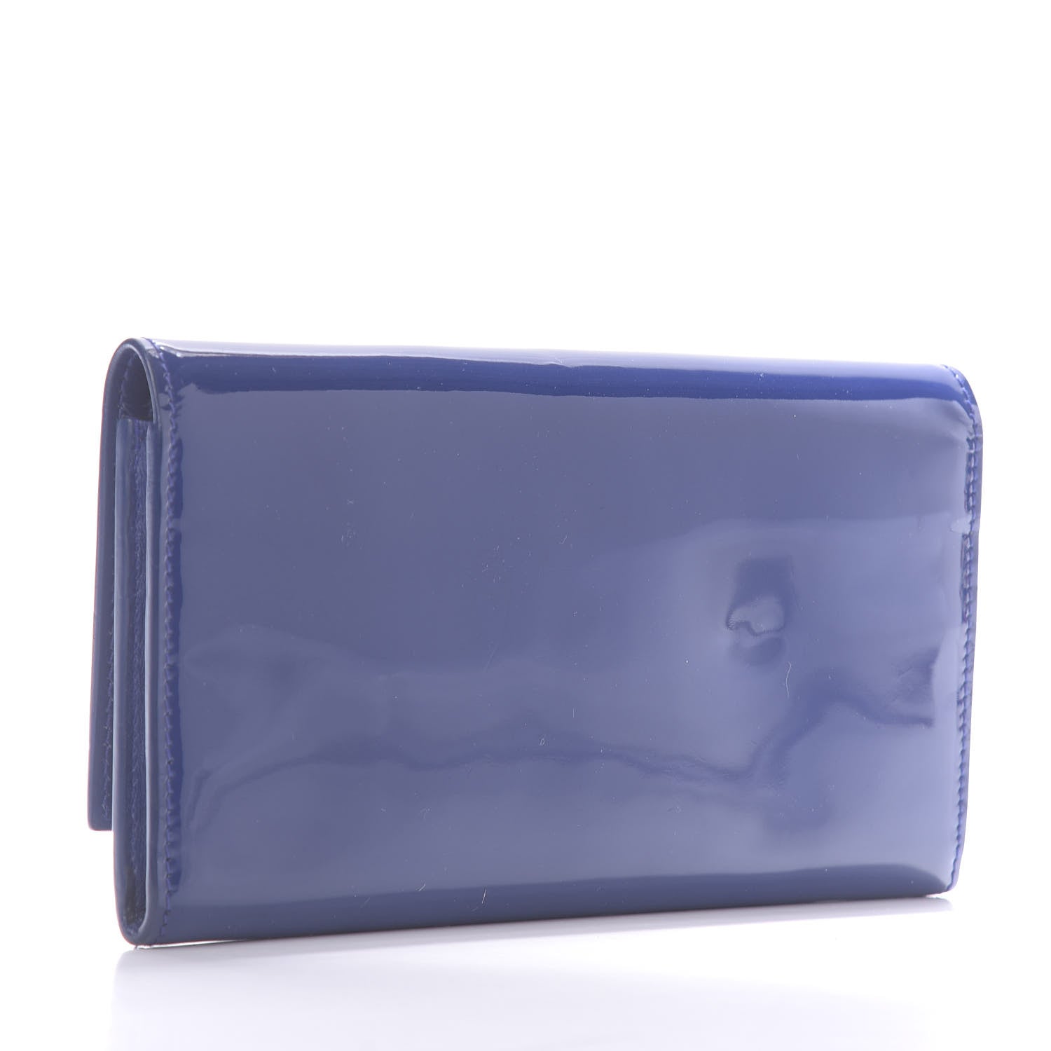 Saint Laurent Patent Belle De Jour Flap Wallet Blue 3 of 11