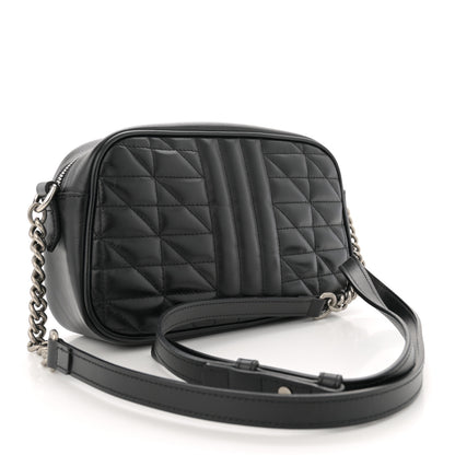 Gucci Calfskin Matelasse Aria Small GG Marmont Chain Shoulder Bag Black 3 of 12