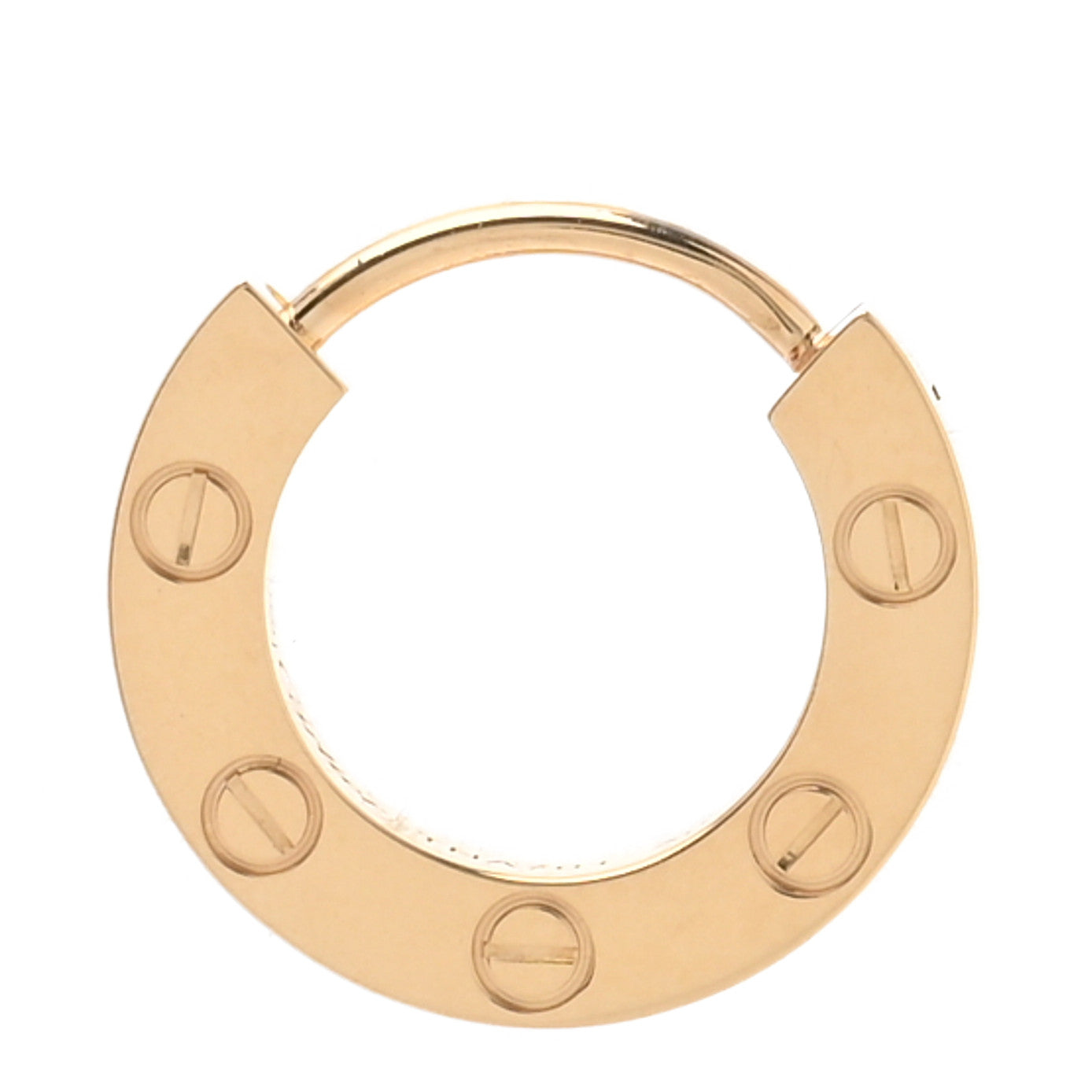 18K Yellow Gold Single LOVE Hoop Earring