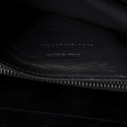 Saint Laurent Sheepskin Matelasse Chevron Monogram Monochrome Large College Satchel Black 11 of 12