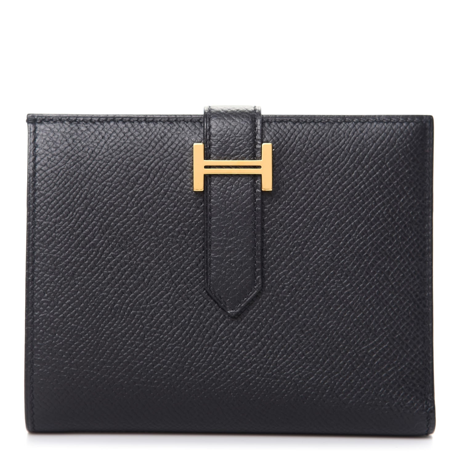 Hermes Epsom Bearn Compact Wallet Black 1 of 7