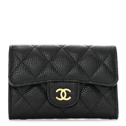 Chanel Caviar Quilted Flap Card Holder Wallet Black 1 of 8