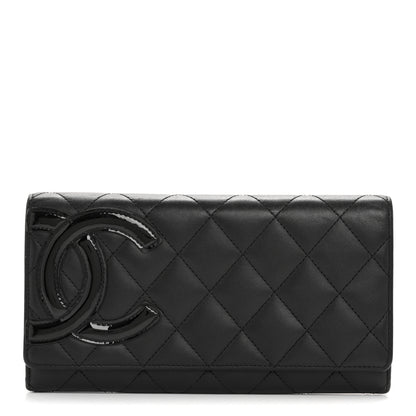 Chanel Calfskin Quilted Cambon Long Double Wallet Black 1 of 12