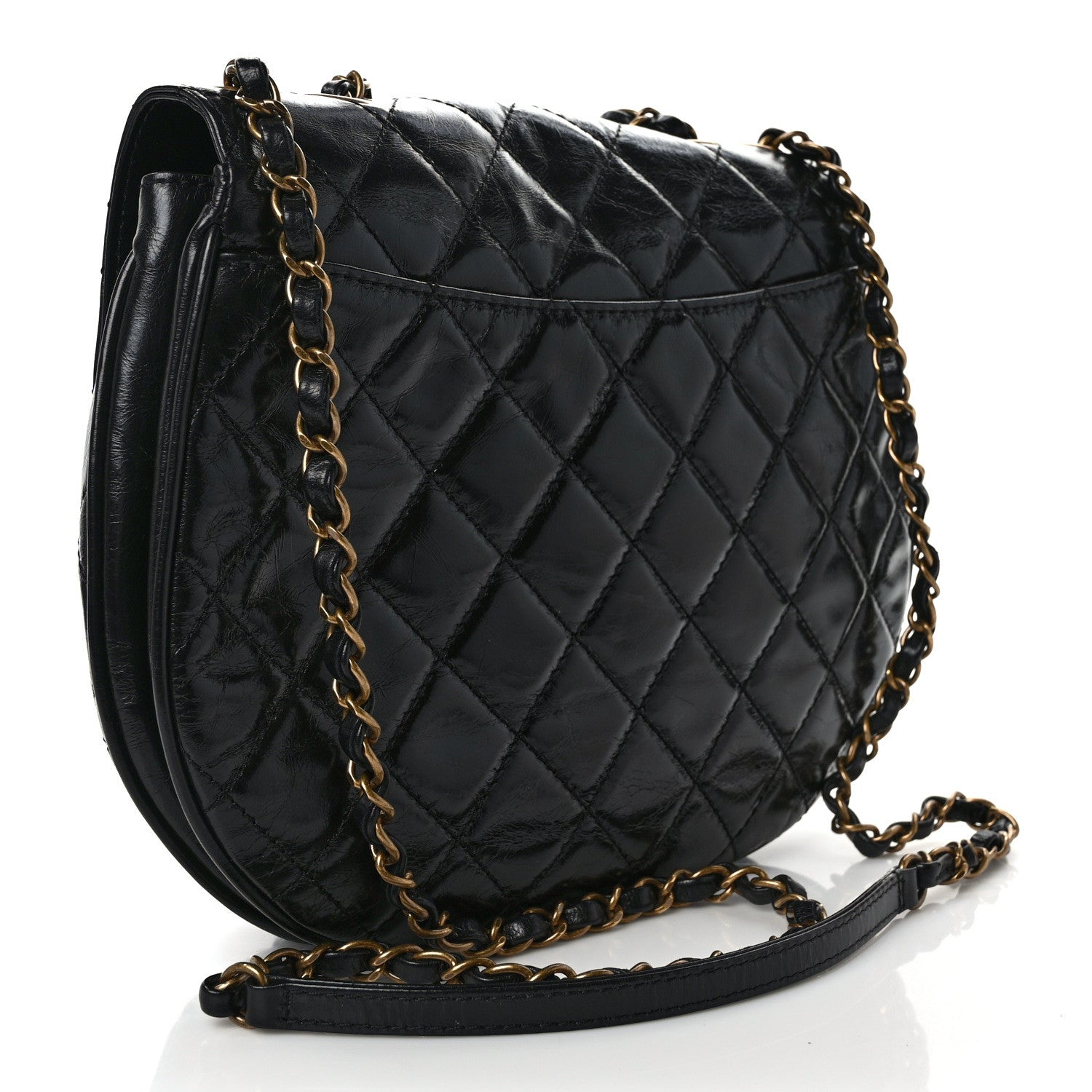Chanel Glazed Calfskin Quilted Medium Bubble CC Flap Black 3 of 10