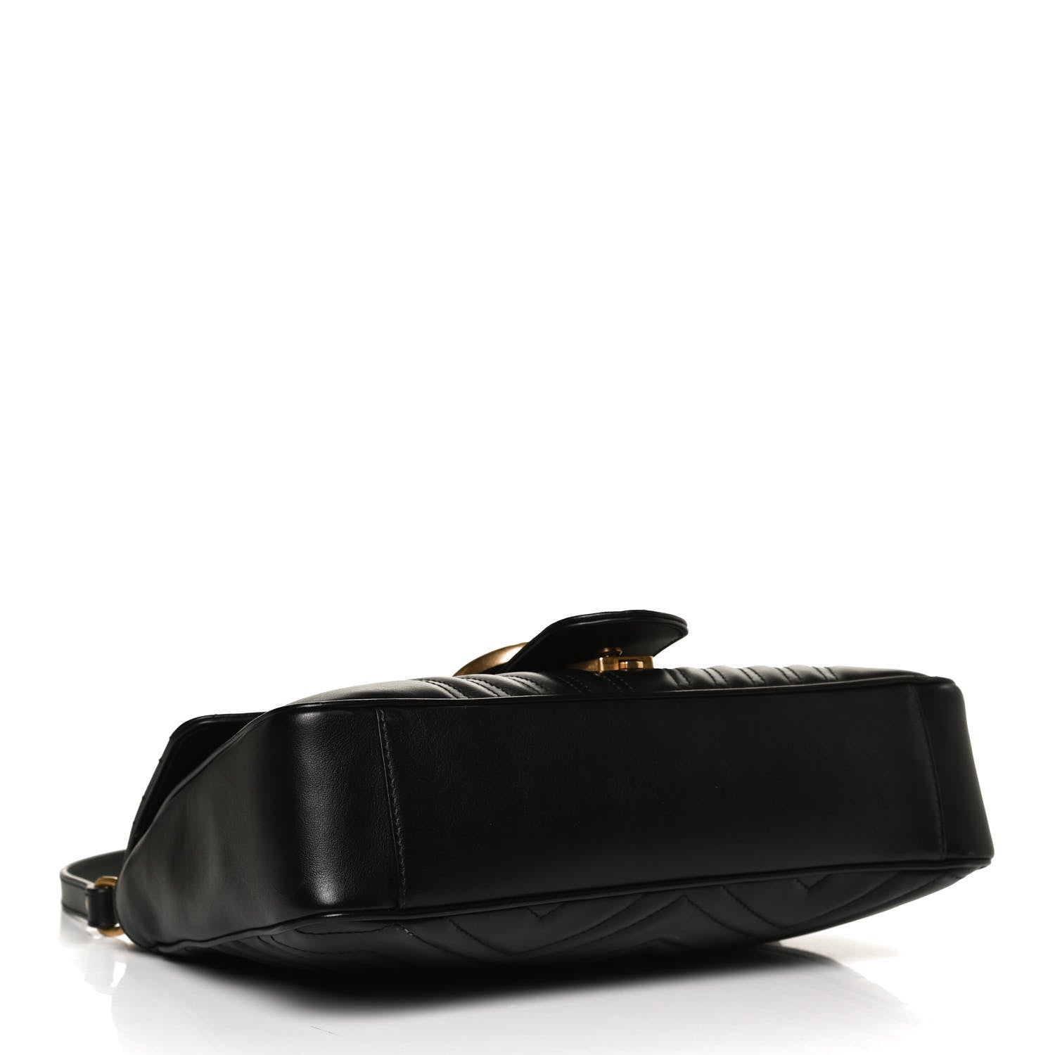 Gucci Calfskin Matelasse Medium GG Marmont Shoulder Bag Black 4 of 11