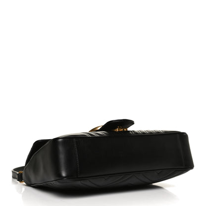 Gucci Calfskin Matelasse Medium GG Marmont Shoulder Bag Black 4 of 11