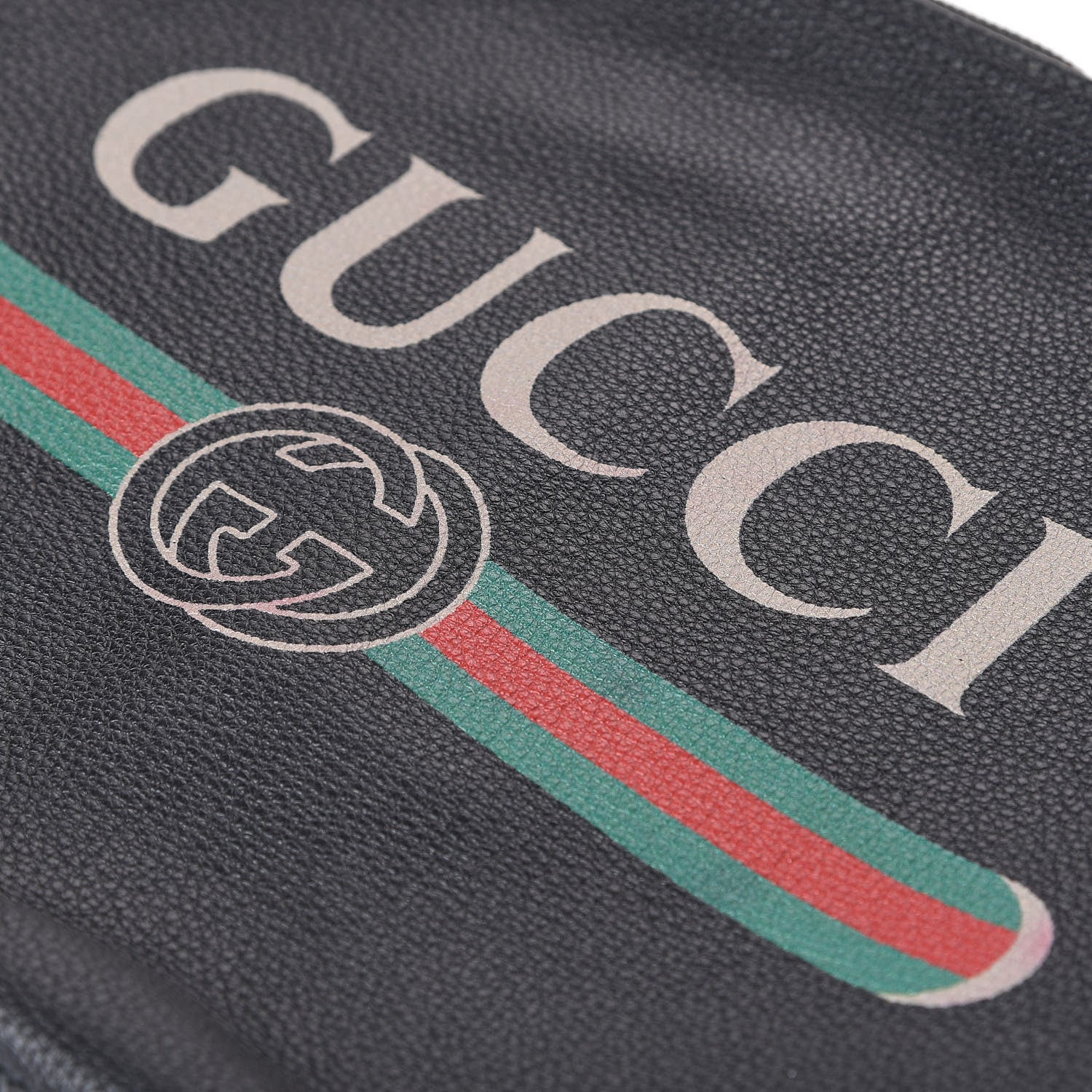 Gucci Pebbled Calfskin Medium Logo Portfolio Clutch Black 10 of 10
