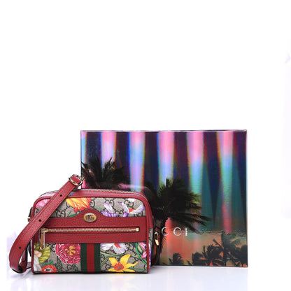 Gucci GG Supreme Monogram Flora Web Mini Ophidia Shoulder Bag Red 9 of 9
