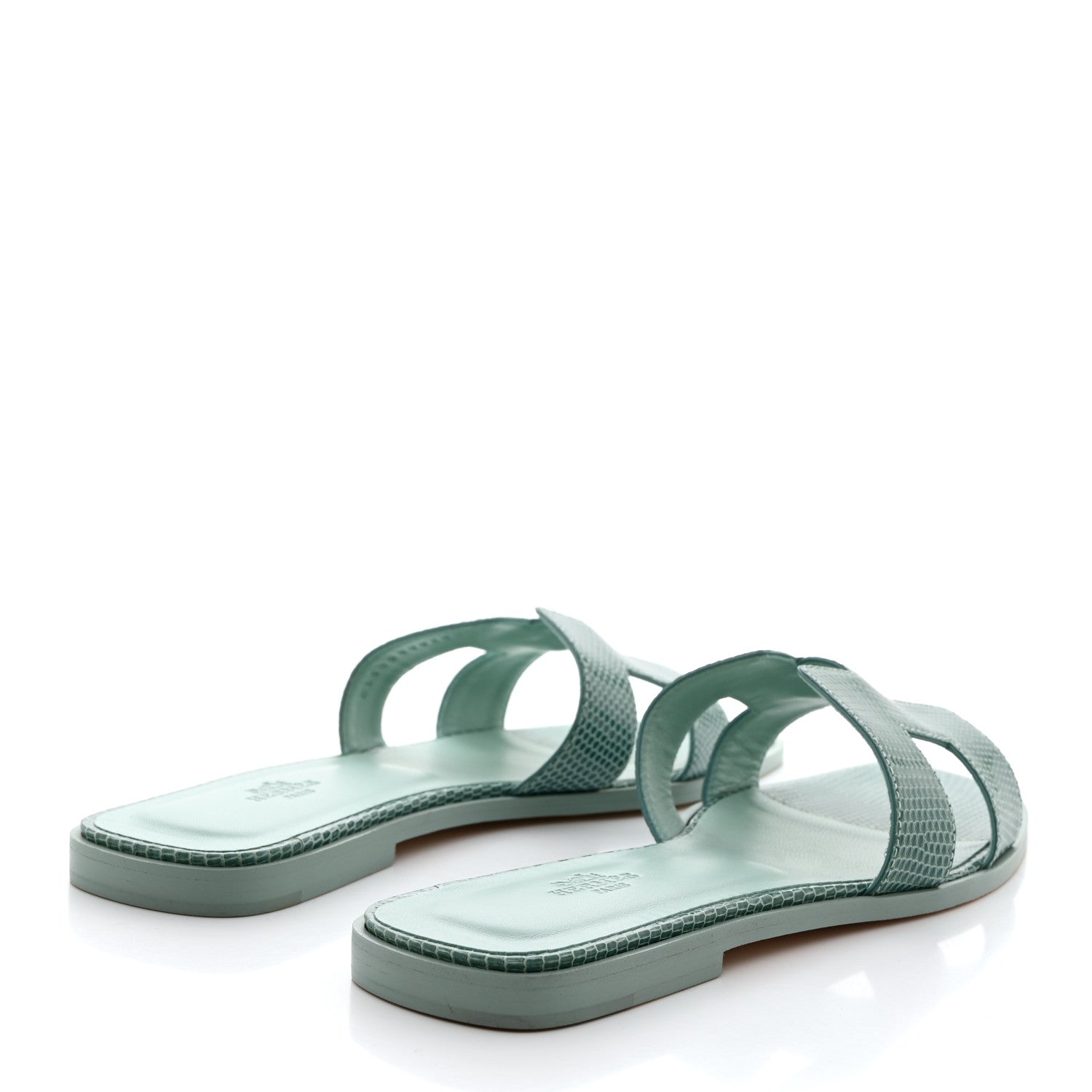 Hermes Lizard Oran Sandals 41 Turquoise 4 of 9