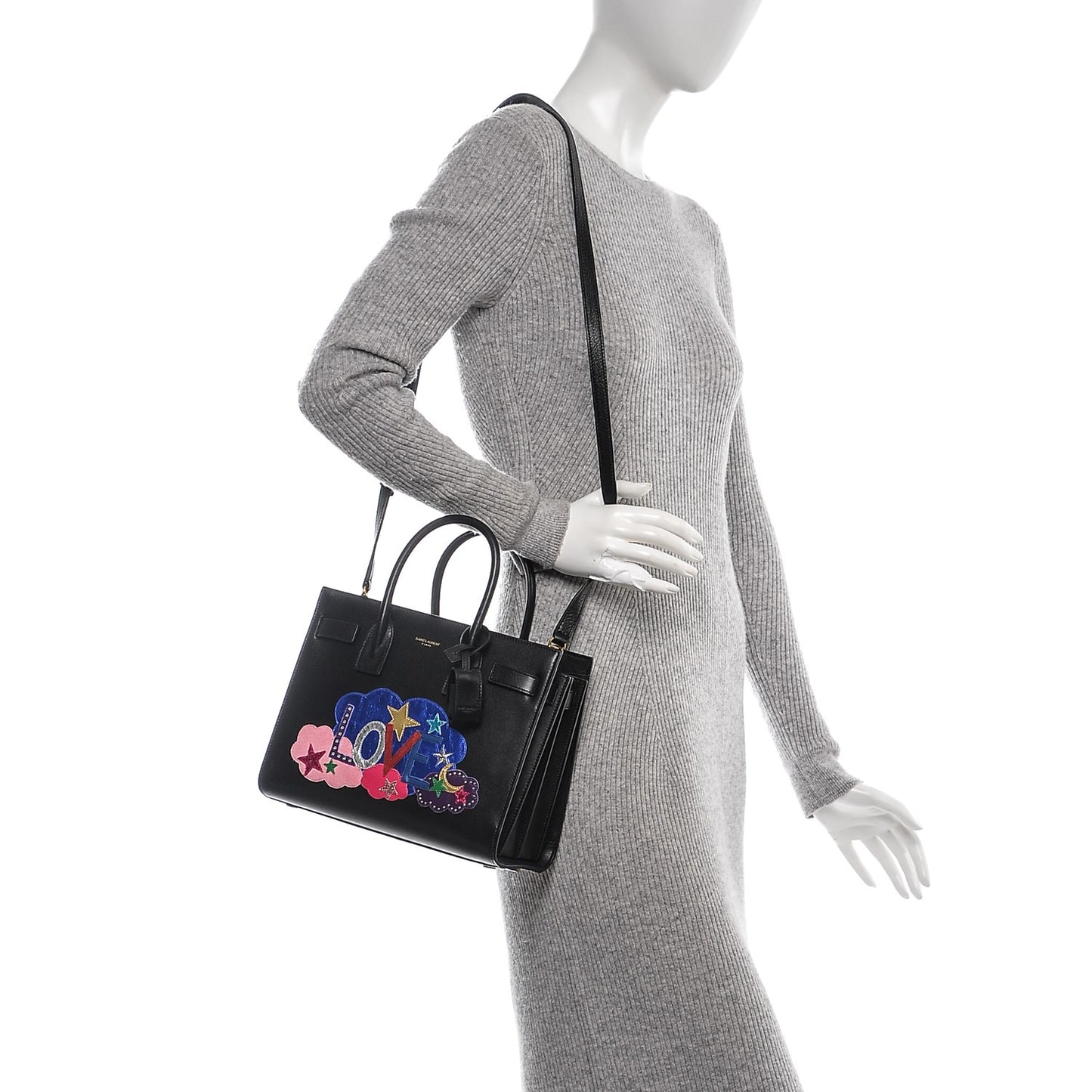 Calfskin Love Patchwork Baby Sac De Jour Black