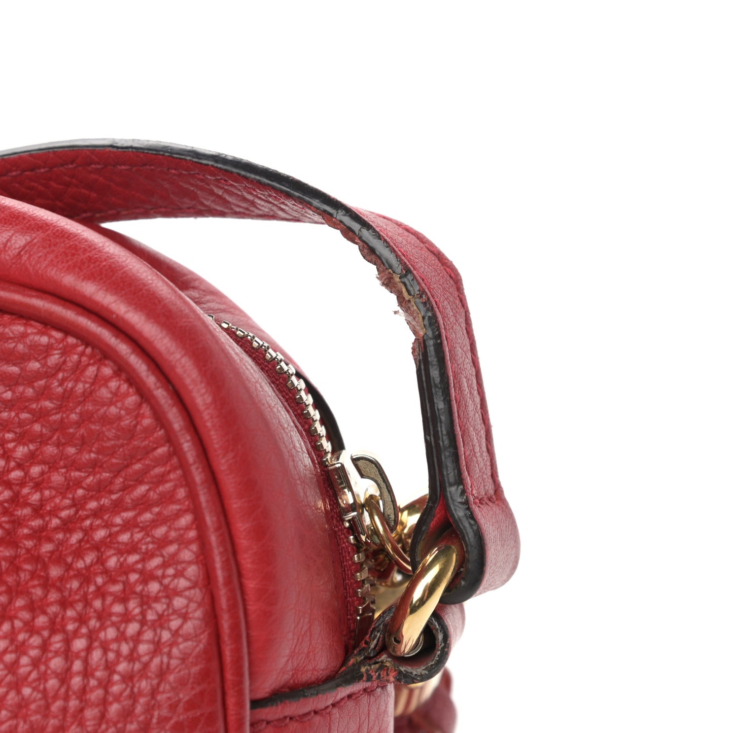 Pebbled Calfskin Small Soho Disco Bag Tabasco Red