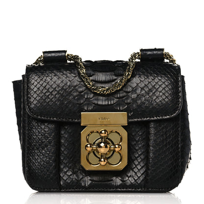 Chloe Snakeskin Mini Elsie Shoulder Bag Black 1 of 9