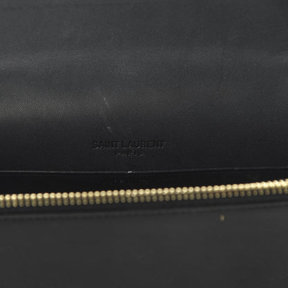 Saint Laurent Pony Hair Leopard Print Classic Monogram Kate Tassel Chain Wallet Black 8 of 9