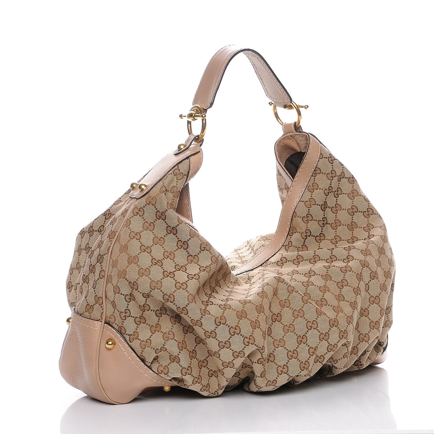 Monogram Large Jockey Hobo Beige