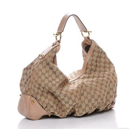 Gucci Monogram Large Jockey Hobo Beige 3 of 7