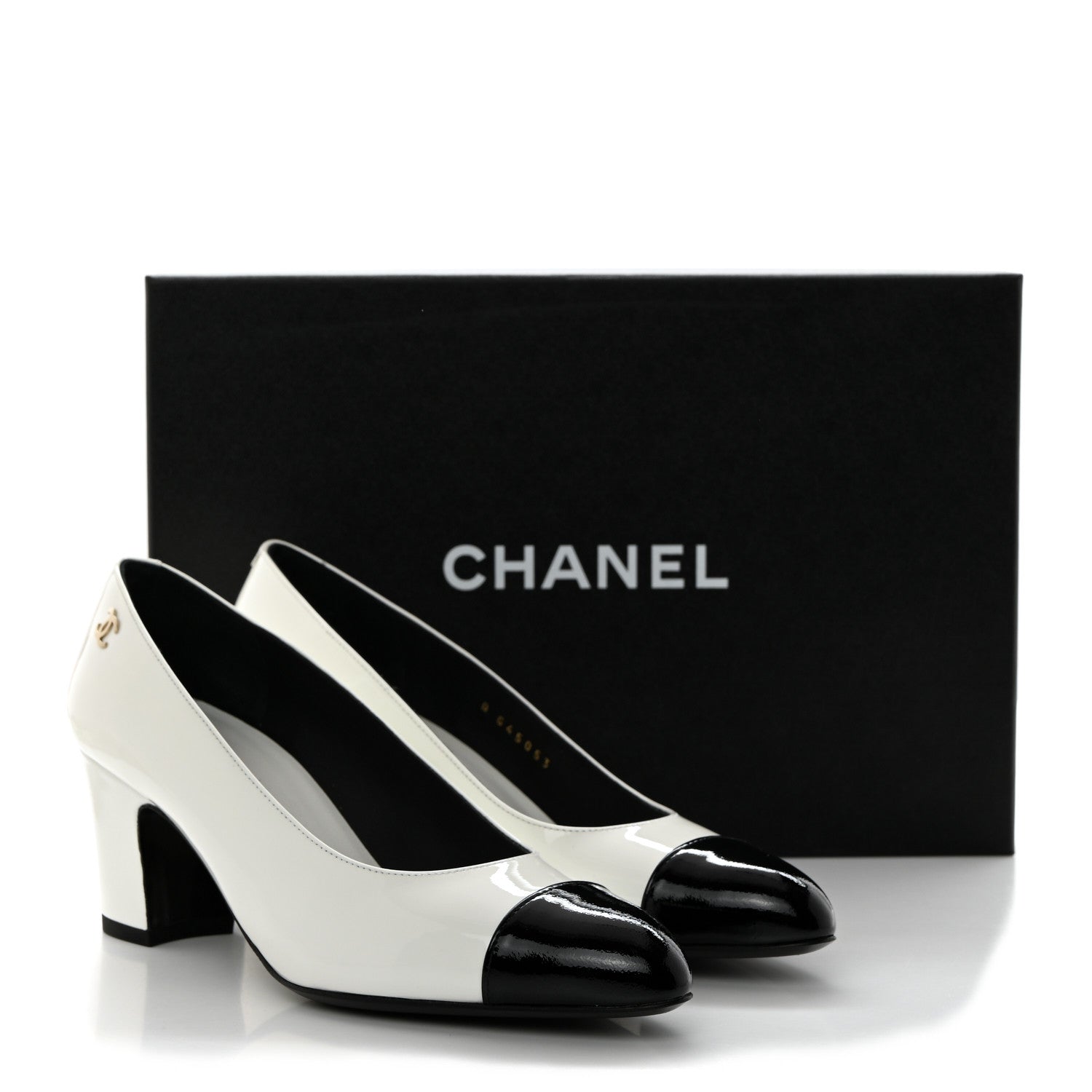 Chanel Patent Calfskin Pumps 36.5 White Black 9 of 9