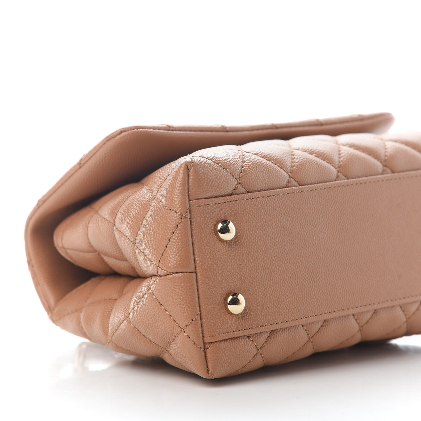 Caviar Quilted Lizard Embossed Mini Coco Handle Flap Brown
