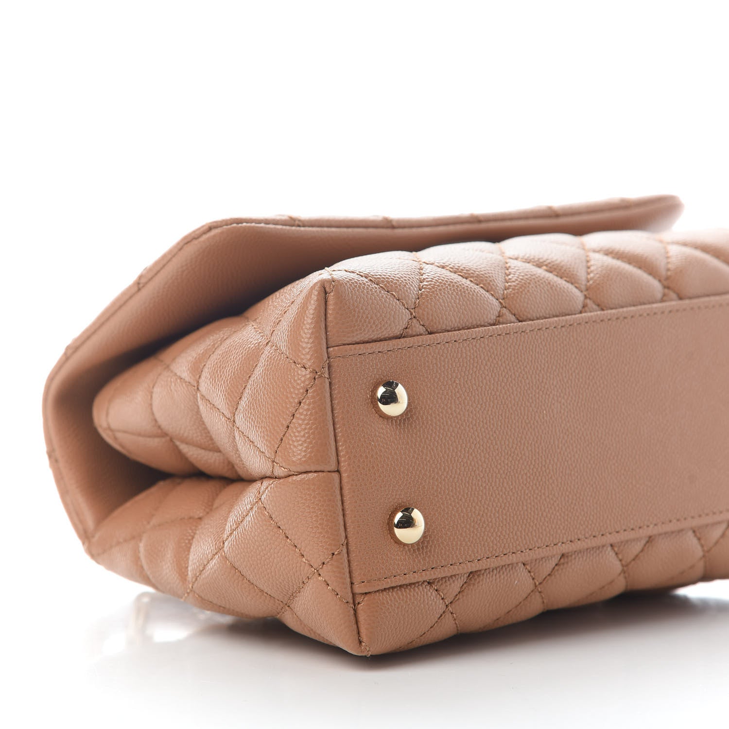 Chanel Caviar Quilted Lizard Embossed Mini Coco Handle Flap Brown 7 of 9