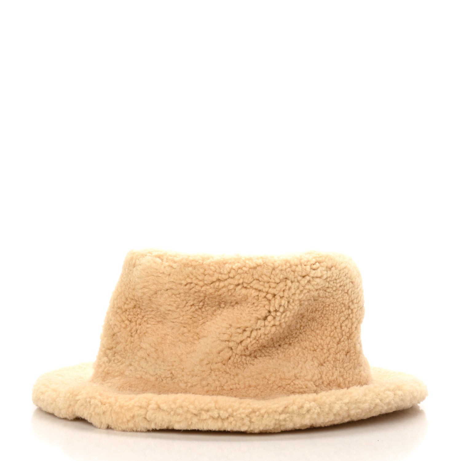 Hermes Shearling Womens Fauve Bucket Hat 55 Marron Tonka 2 of 8