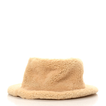 Hermes Shearling Womens Fauve Bucket Hat 55 Marron Tonka 2 of 8