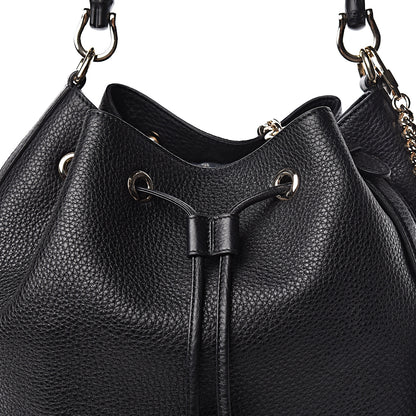 Gucci Pebbled Calfskin Miss Bamboo Bucket Bag Black 10 of 10
