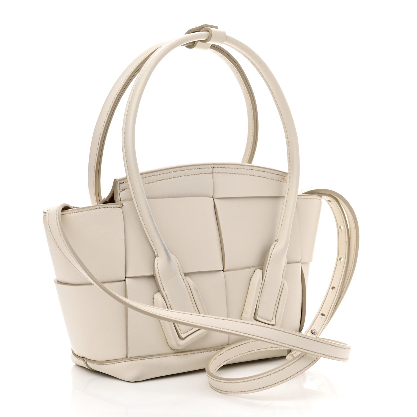 French Calfskin Maxi Intrecciato Mini Arco Bianco