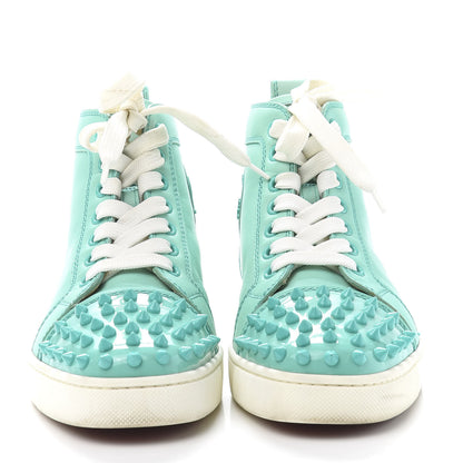 Christian Louboutin Patent Calfskin Lou Spikes Flat Sneakers 36 Aquamar 2 of 11