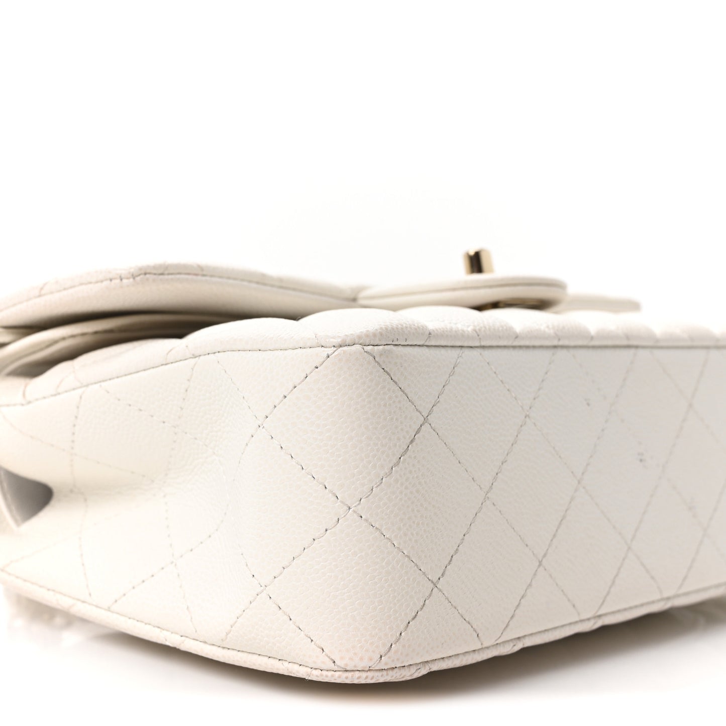 Caviar Quilted Small Double Flap White
