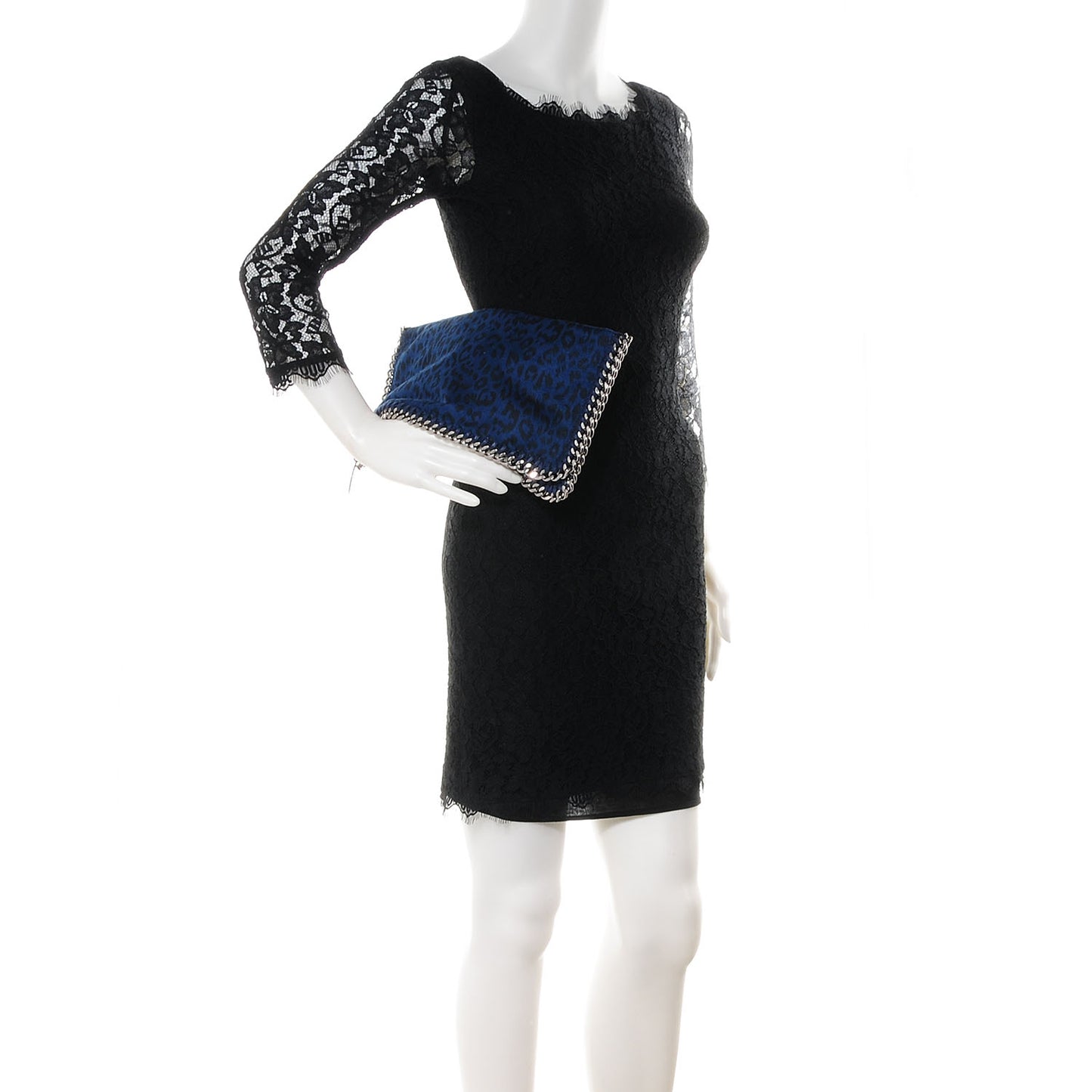 Leopard Print Falabella Clutch Blue