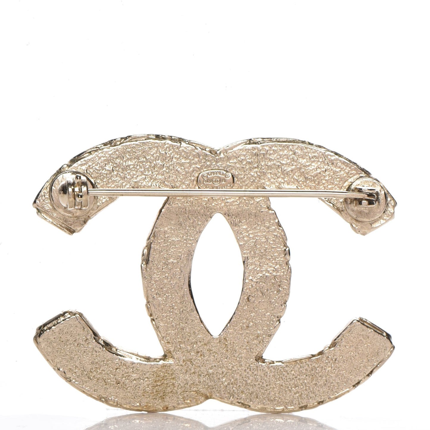 Crystal CC Brooch Light Gold