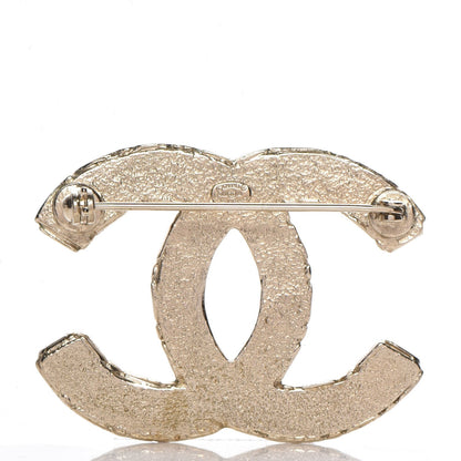 Chanel Crystal CC Brooch Light Gold 3 of 5
