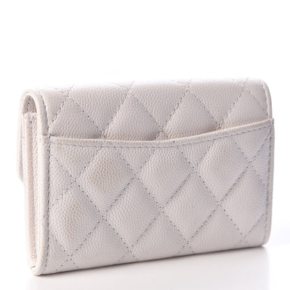 Chanel Caviar Quilted Flap Card Holder Wallet White 2 of 10