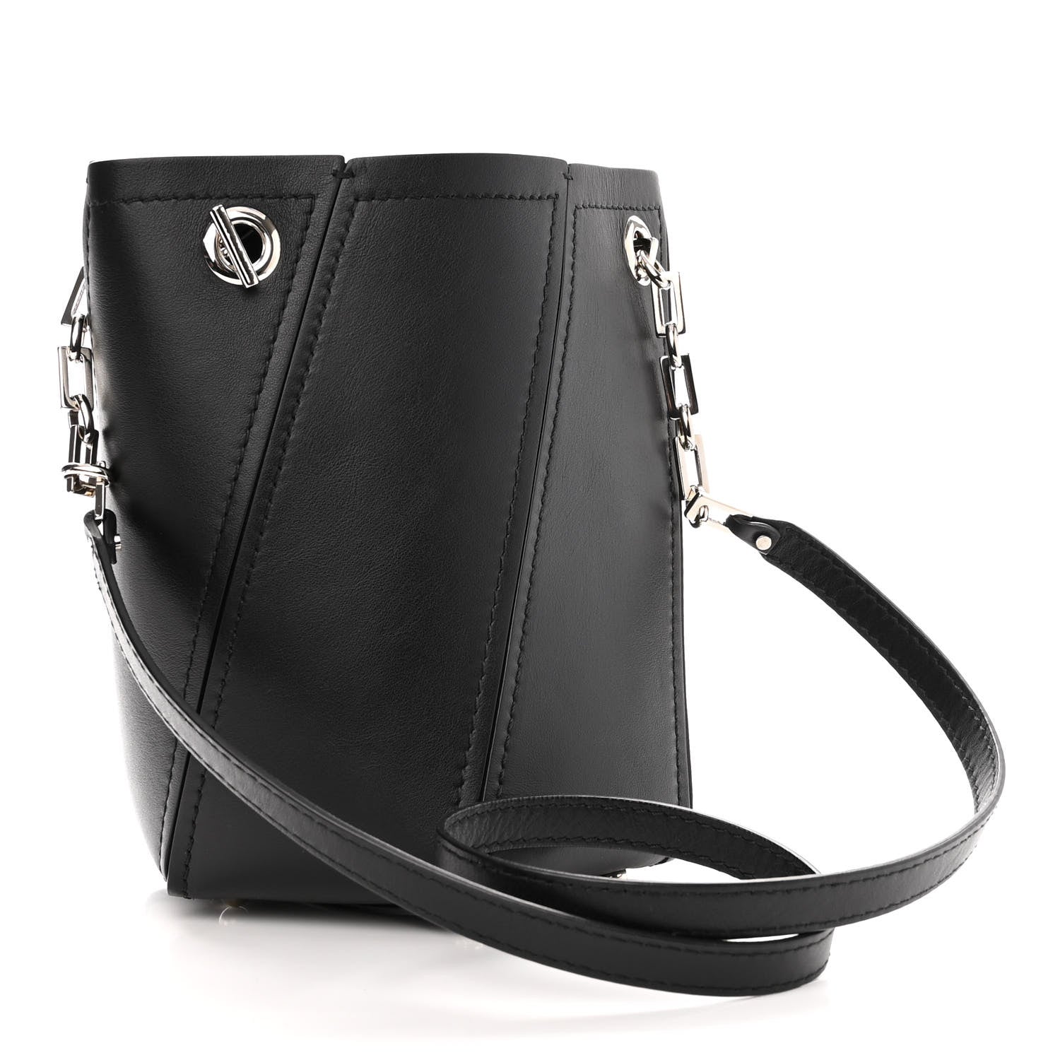 Proenza Schouler Smooth Calfskin Mini Hex Bucket Bag Black 4 of 8