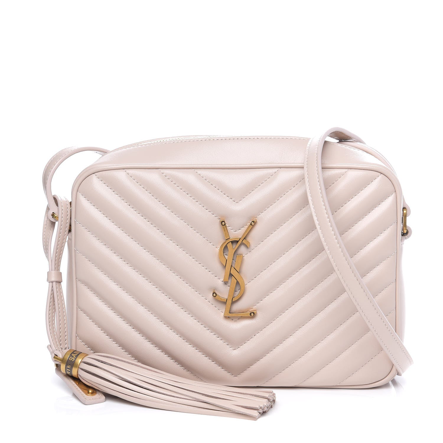 Saint Laurent Calfskin Matelasse Monogram Lou Camera Bag Beige 1 of 9