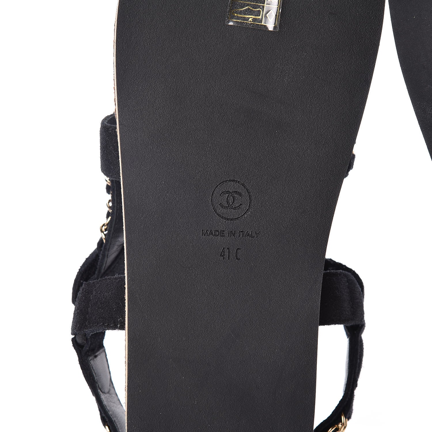 Chanel Suede Chain Flat Sandals 41 Black 7 of 11