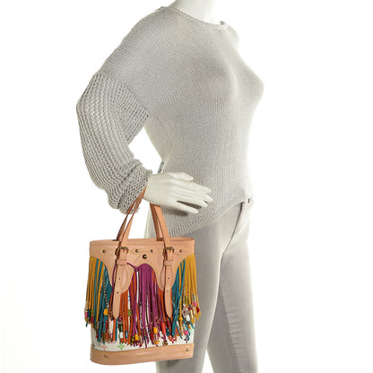 Louis Vuitton Monogram Multicolor Fringe Bucket with Accessories Pouch White 2 of 8