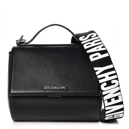 Givenchy Calfskin Mini Pandora Box Logo Strap Crossbody Bag Black 1 of 7