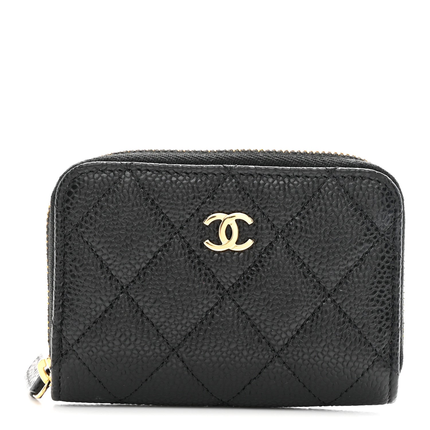 Chanel Caviar Quilted Zip Coin Purse Black 1 of 8