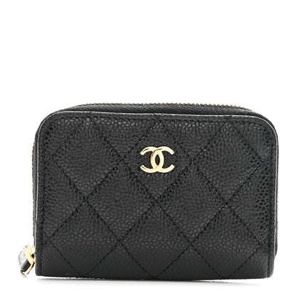 Chanel Caviar Quilted Zip Coin Purse Black 1 of 8