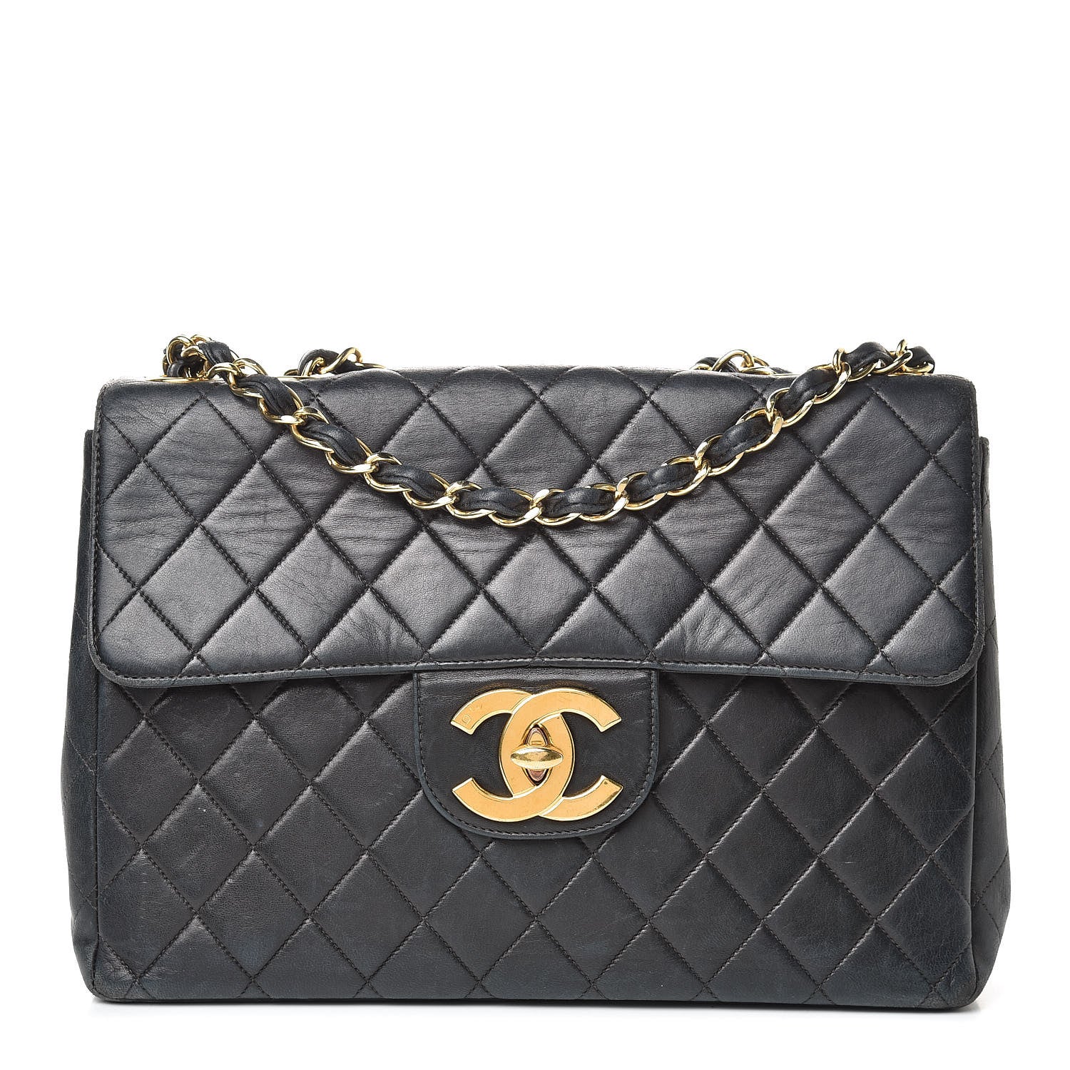 Chanel Lambskin Quilted XL Jumbo Single Flap Black 1 of 31