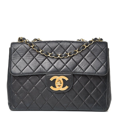Chanel Lambskin Quilted XL Jumbo Single Flap Black 1 of 31