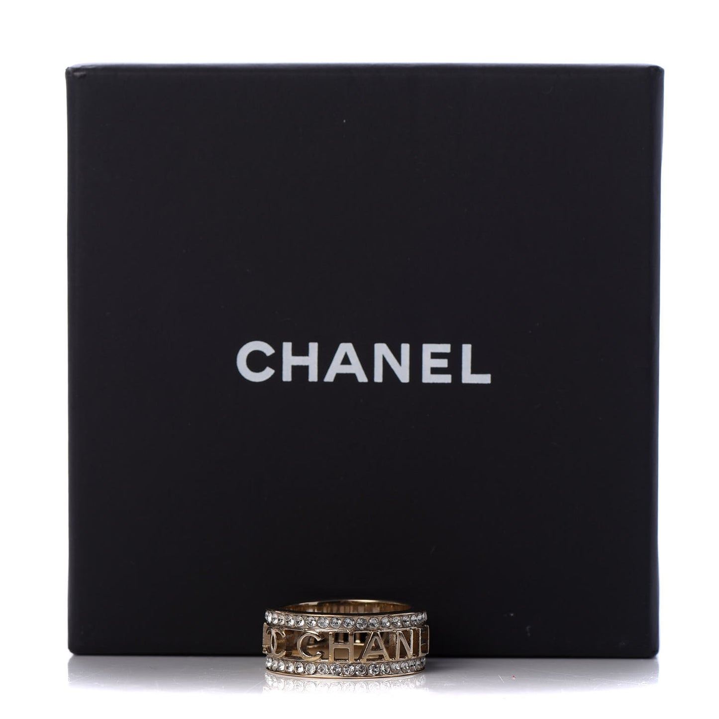 Crystal Logo Ring 7 Gold
